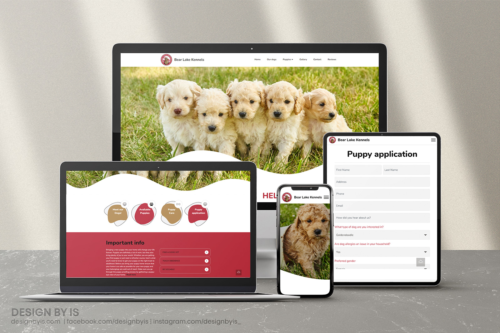 breeder website design. Goldendoodles, YorkiePoos website